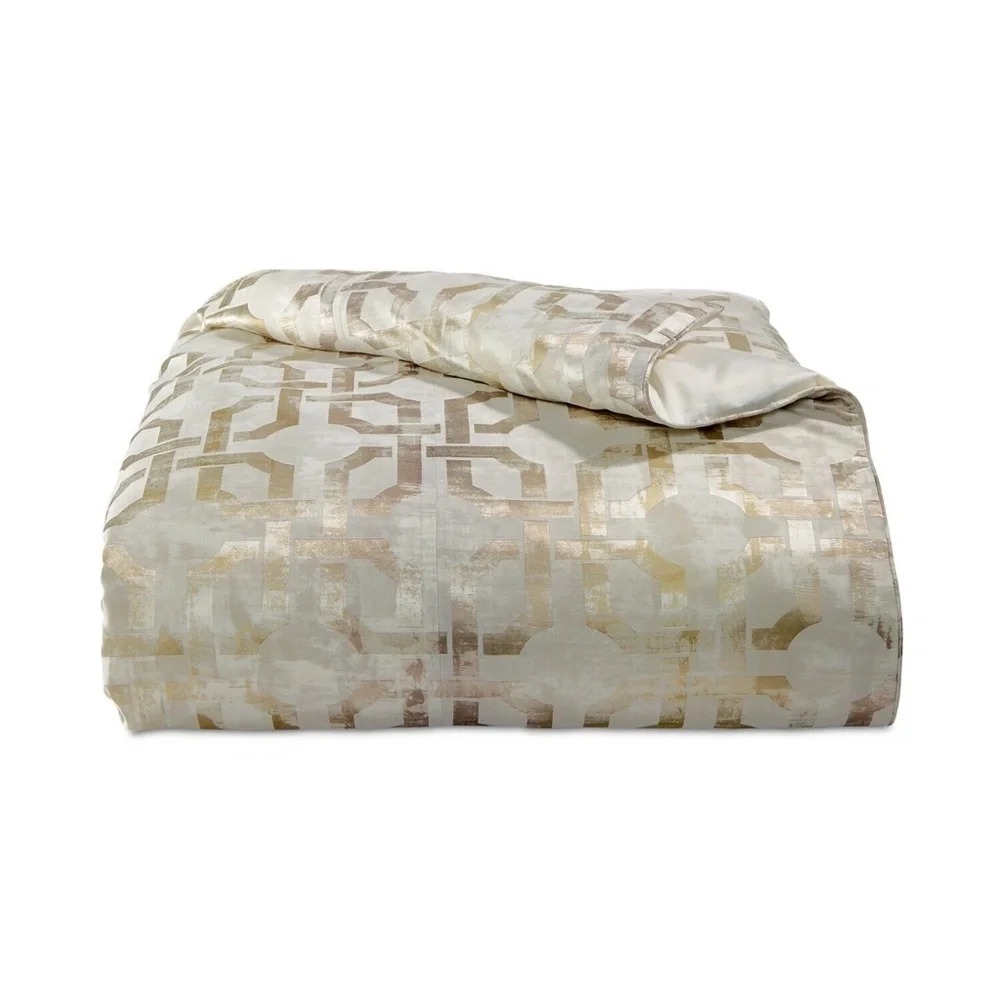 NIB $335 [ Full /‎ Queen ] Duvet Cover for Hotel Collection Fresco Metallic Gold